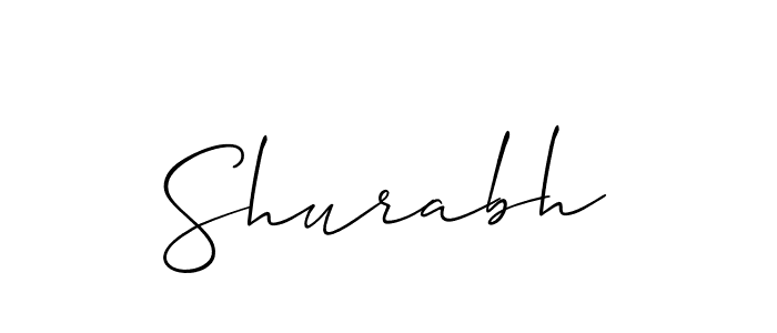 The best way (Allison_Script) to make a short signature is to pick only two or three words in your name. The name Shurabh include a total of six letters. For converting this name. Shurabh signature style 2 images and pictures png