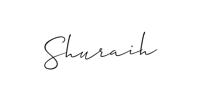 You should practise on your own different ways (Allison_Script) to write your name (Shuraih) in signature. don't let someone else do it for you. Shuraih signature style 2 images and pictures png