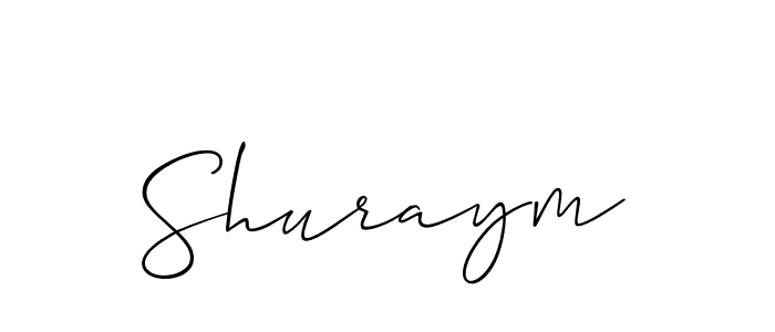 Create a beautiful signature design for name Shuraym. With this signature (Allison_Script) fonts, you can make a handwritten signature for free. Shuraym signature style 2 images and pictures png