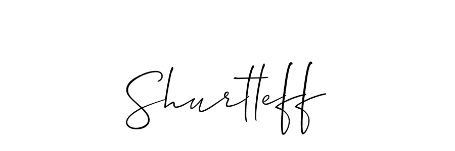 Use a signature maker to create a handwritten signature online. With this signature software, you can design (Allison_Script) your own signature for name Shurtleff. Shurtleff signature style 2 images and pictures png