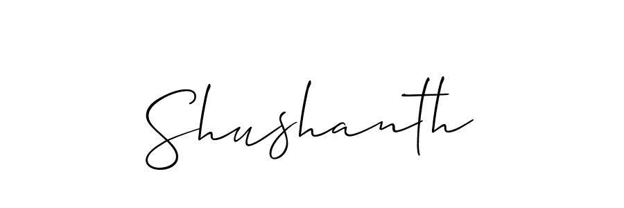 Make a beautiful signature design for name Shushanth. With this signature (Allison_Script) style, you can create a handwritten signature for free. Shushanth signature style 2 images and pictures png