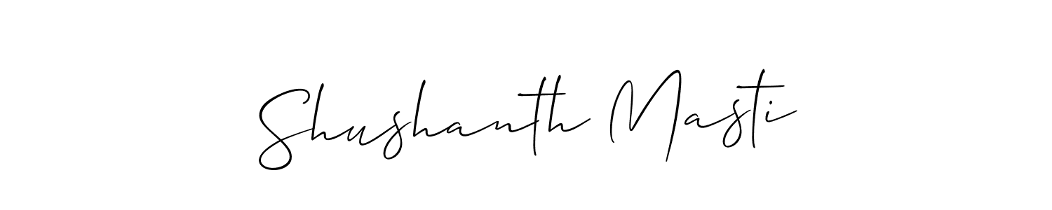 Design your own signature with our free online signature maker. With this signature software, you can create a handwritten (Allison_Script) signature for name Shushanth Masti. Shushanth Masti signature style 2 images and pictures png