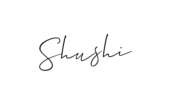Design your own signature with our free online signature maker. With this signature software, you can create a handwritten (Allison_Script) signature for name Shushi. Shushi signature style 2 images and pictures png