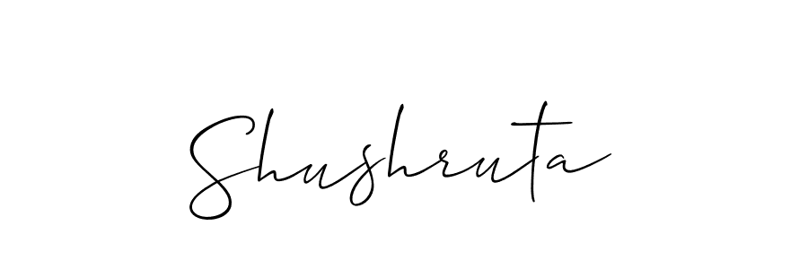 Use a signature maker to create a handwritten signature online. With this signature software, you can design (Allison_Script) your own signature for name Shushruta. Shushruta signature style 2 images and pictures png