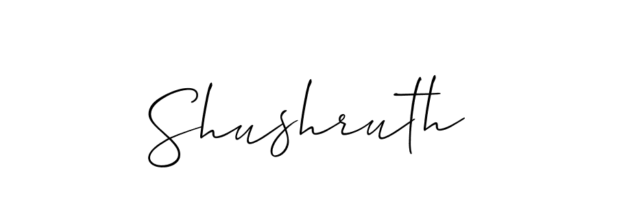 Design your own signature with our free online signature maker. With this signature software, you can create a handwritten (Allison_Script) signature for name Shushruth. Shushruth signature style 2 images and pictures png