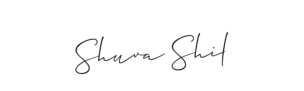 Make a beautiful signature design for name Shuva Shil. With this signature (Allison_Script) style, you can create a handwritten signature for free. Shuva Shil signature style 2 images and pictures png