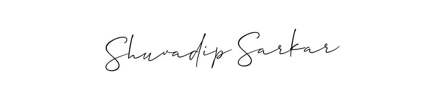 Make a beautiful signature design for name Shuvadip Sarkar. With this signature (Allison_Script) style, you can create a handwritten signature for free. Shuvadip Sarkar signature style 2 images and pictures png