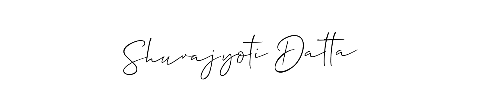 The best way (Allison_Script) to make a short signature is to pick only two or three words in your name. The name Shuvajyoti Datta include a total of six letters. For converting this name. Shuvajyoti Datta signature style 2 images and pictures png