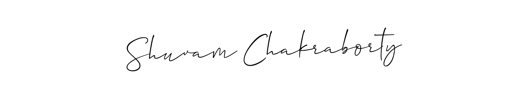 if you are searching for the best signature style for your name Shuvam Chakraborty. so please give up your signature search. here we have designed multiple signature styles  using Allison_Script. Shuvam Chakraborty signature style 2 images and pictures png