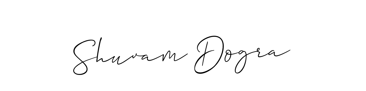 The best way (Allison_Script) to make a short signature is to pick only two or three words in your name. The name Shuvam Dogra include a total of six letters. For converting this name. Shuvam Dogra signature style 2 images and pictures png