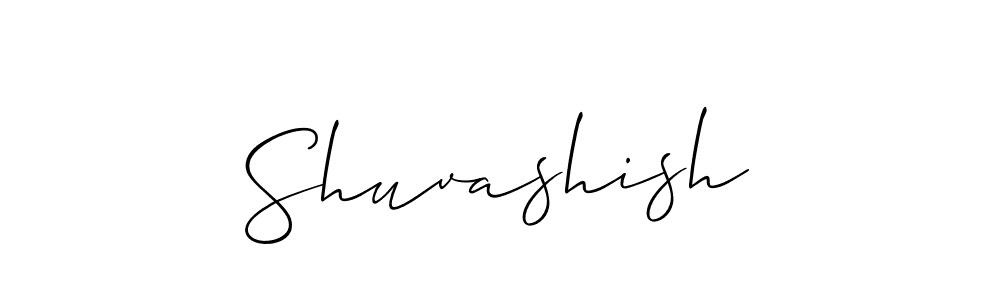 Use a signature maker to create a handwritten signature online. With this signature software, you can design (Allison_Script) your own signature for name Shuvashish. Shuvashish signature style 2 images and pictures png