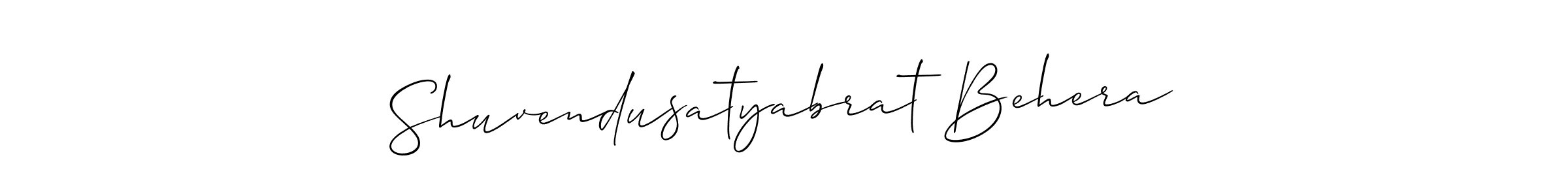 How to make Shuvendusatyabrat Behera signature? Allison_Script is a professional autograph style. Create handwritten signature for Shuvendusatyabrat Behera name. Shuvendusatyabrat Behera signature style 2 images and pictures png