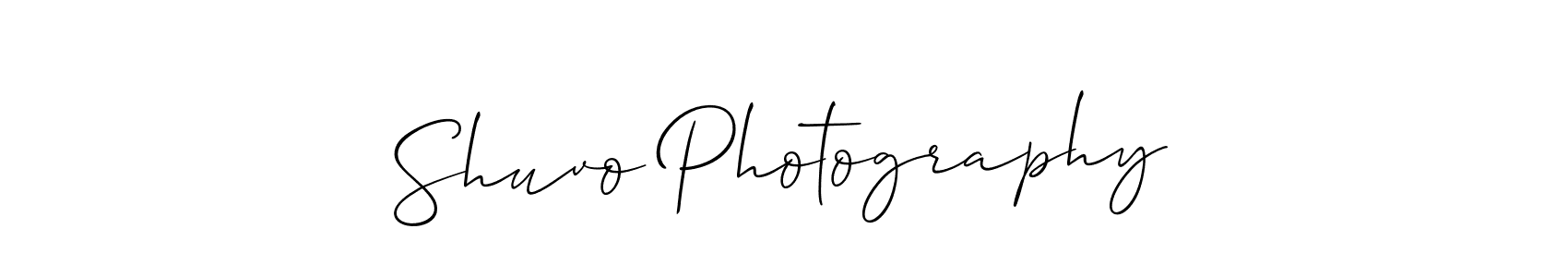 if you are searching for the best signature style for your name Shuvo Photography. so please give up your signature search. here we have designed multiple signature styles  using Allison_Script. Shuvo Photography signature style 2 images and pictures png