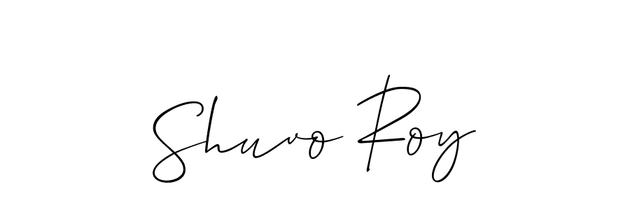 How to make Shuvo Roy name signature. Use Allison_Script style for creating short signs online. This is the latest handwritten sign. Shuvo Roy signature style 2 images and pictures png