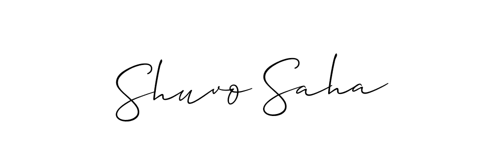 Allison_Script is a professional signature style that is perfect for those who want to add a touch of class to their signature. It is also a great choice for those who want to make their signature more unique. Get Shuvo Saha name to fancy signature for free. Shuvo Saha signature style 2 images and pictures png