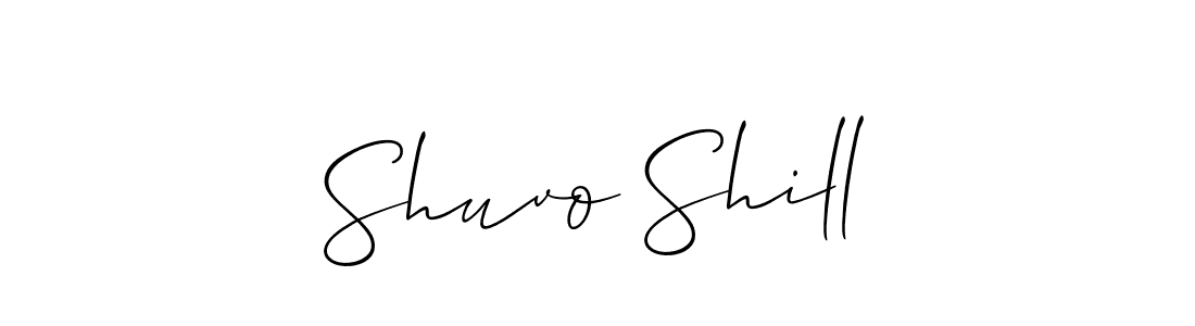 How to Draw Shuvo Shill signature style? Allison_Script is a latest design signature styles for name Shuvo Shill. Shuvo Shill signature style 2 images and pictures png