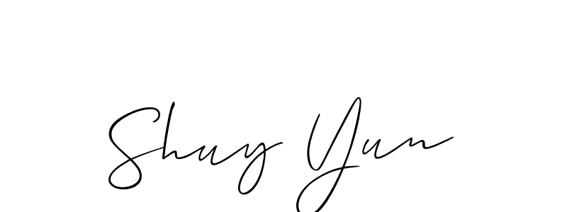 Best and Professional Signature Style for Shuy Yun. Allison_Script Best Signature Style Collection. Shuy Yun signature style 2 images and pictures png