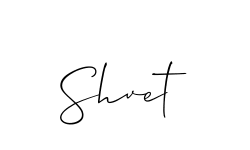 Design your own signature with our free online signature maker. With this signature software, you can create a handwritten (Allison_Script) signature for name Shvet. Shvet signature style 2 images and pictures png