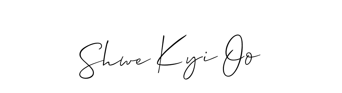 Use a signature maker to create a handwritten signature online. With this signature software, you can design (Allison_Script) your own signature for name Shwe Kyi Oo. Shwe Kyi Oo signature style 2 images and pictures png