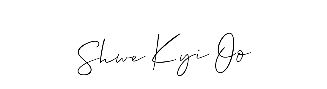 Use a signature maker to create a handwritten signature online. With this signature software, you can design (Allison_Script) your own signature for name Shwe Kyi Oo. Shwe Kyi Oo signature style 2 images and pictures png