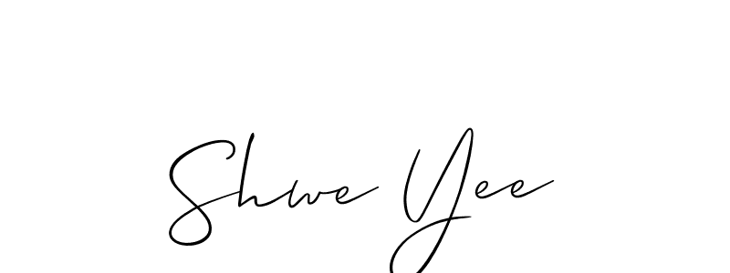 Create a beautiful signature design for name Shwe Yee. With this signature (Allison_Script) fonts, you can make a handwritten signature for free. Shwe Yee signature style 2 images and pictures png