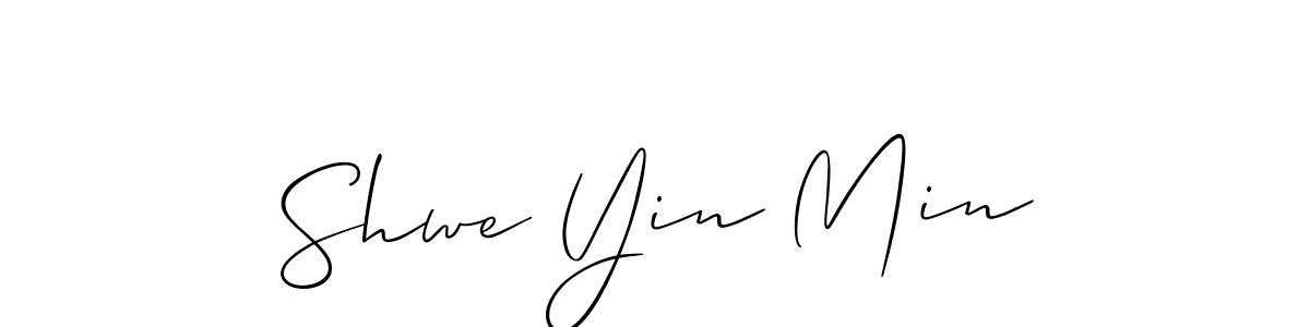 Shwe Yin Min stylish signature style. Best Handwritten Sign (Allison_Script) for my name. Handwritten Signature Collection Ideas for my name Shwe Yin Min. Shwe Yin Min signature style 2 images and pictures png