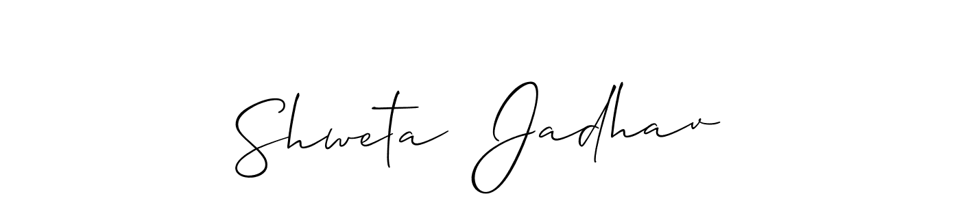 if you are searching for the best signature style for your name Shweta  Jadhav. so please give up your signature search. here we have designed multiple signature styles  using Allison_Script. Shweta  Jadhav signature style 2 images and pictures png