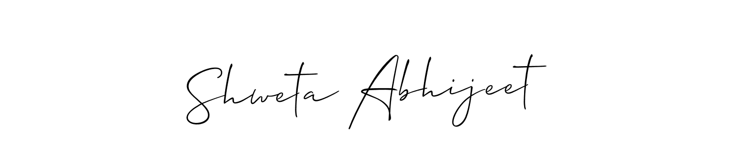 How to make Shweta Abhijeet signature? Allison_Script is a professional autograph style. Create handwritten signature for Shweta Abhijeet name. Shweta Abhijeet signature style 2 images and pictures png