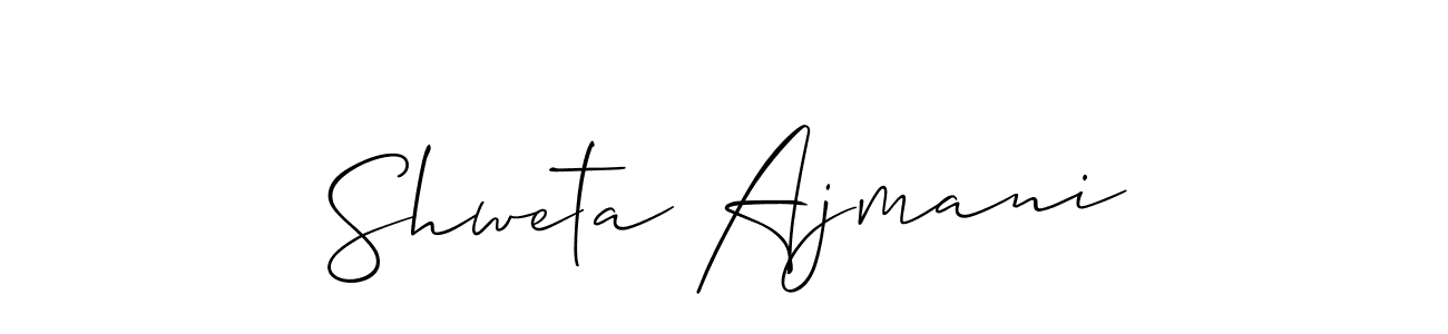 Also we have Shweta Ajmani name is the best signature style. Create professional handwritten signature collection using Allison_Script autograph style. Shweta Ajmani signature style 2 images and pictures png