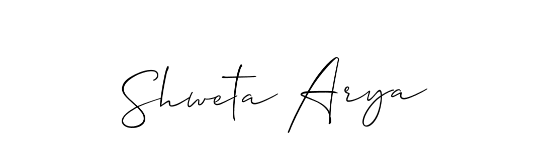 How to make Shweta Arya name signature. Use Allison_Script style for creating short signs online. This is the latest handwritten sign. Shweta Arya signature style 2 images and pictures png