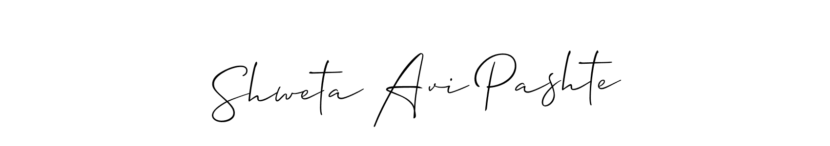 Also we have Shweta Avi Pashte name is the best signature style. Create professional handwritten signature collection using Allison_Script autograph style. Shweta Avi Pashte signature style 2 images and pictures png