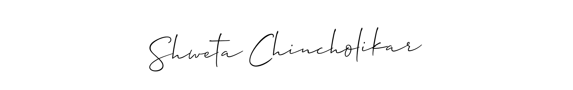 Similarly Allison_Script is the best handwritten signature design. Signature creator online .You can use it as an online autograph creator for name Shweta Chincholikar. Shweta Chincholikar signature style 2 images and pictures png