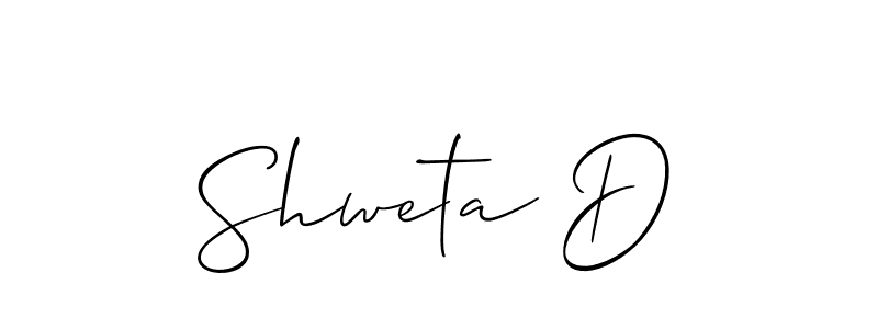 Use a signature maker to create a handwritten signature online. With this signature software, you can design (Allison_Script) your own signature for name Shweta D. Shweta D signature style 2 images and pictures png