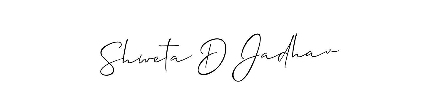 You should practise on your own different ways (Allison_Script) to write your name (Shweta D Jadhav) in signature. don't let someone else do it for you. Shweta D Jadhav signature style 2 images and pictures png