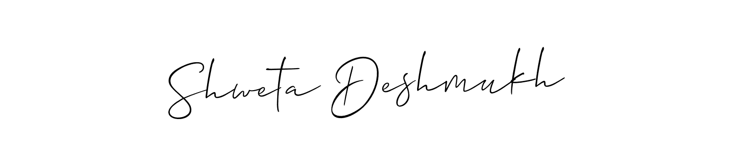 Allison_Script is a professional signature style that is perfect for those who want to add a touch of class to their signature. It is also a great choice for those who want to make their signature more unique. Get Shweta Deshmukh name to fancy signature for free. Shweta Deshmukh signature style 2 images and pictures png
