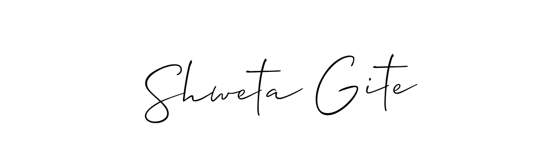 Make a beautiful signature design for name Shweta Gite. With this signature (Allison_Script) style, you can create a handwritten signature for free. Shweta Gite signature style 2 images and pictures png