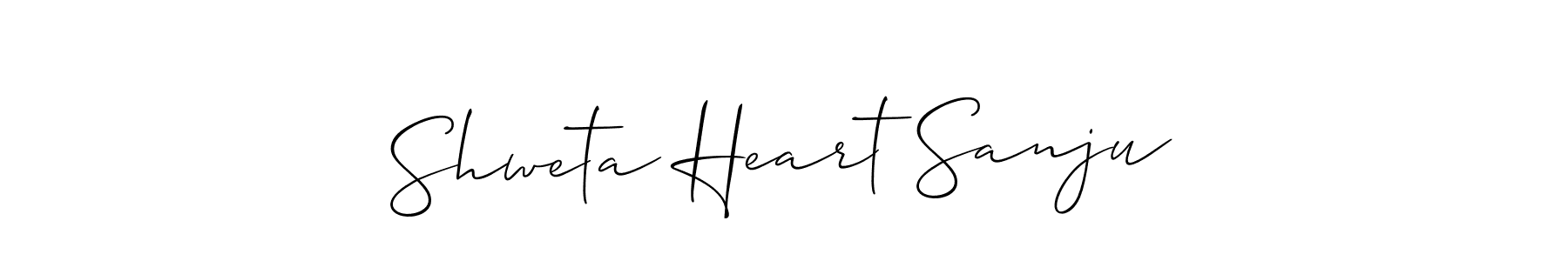You should practise on your own different ways (Allison_Script) to write your name (Shweta Heart Sanju) in signature. don't let someone else do it for you. Shweta Heart Sanju signature style 2 images and pictures png