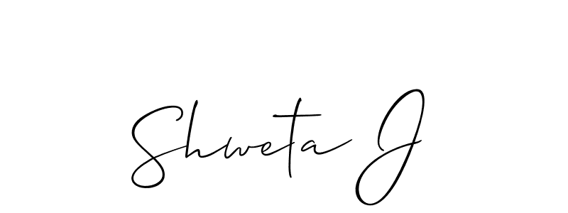 Once you've used our free online signature maker to create your best signature Allison_Script style, it's time to enjoy all of the benefits that Shweta J name signing documents. Shweta J signature style 2 images and pictures png