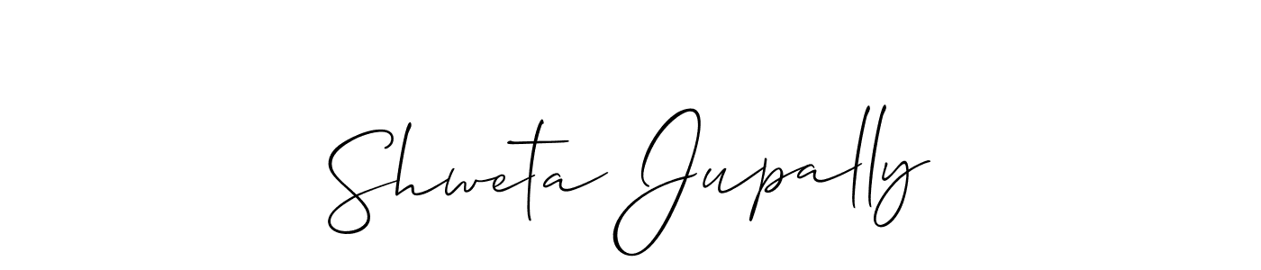 How to make Shweta Jupally name signature. Use Allison_Script style for creating short signs online. This is the latest handwritten sign. Shweta Jupally signature style 2 images and pictures png
