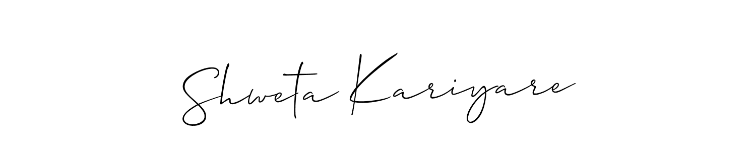 if you are searching for the best signature style for your name Shweta Kariyare. so please give up your signature search. here we have designed multiple signature styles  using Allison_Script. Shweta Kariyare signature style 2 images and pictures png