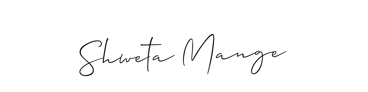 Design your own signature with our free online signature maker. With this signature software, you can create a handwritten (Allison_Script) signature for name Shweta Mange. Shweta Mange signature style 2 images and pictures png