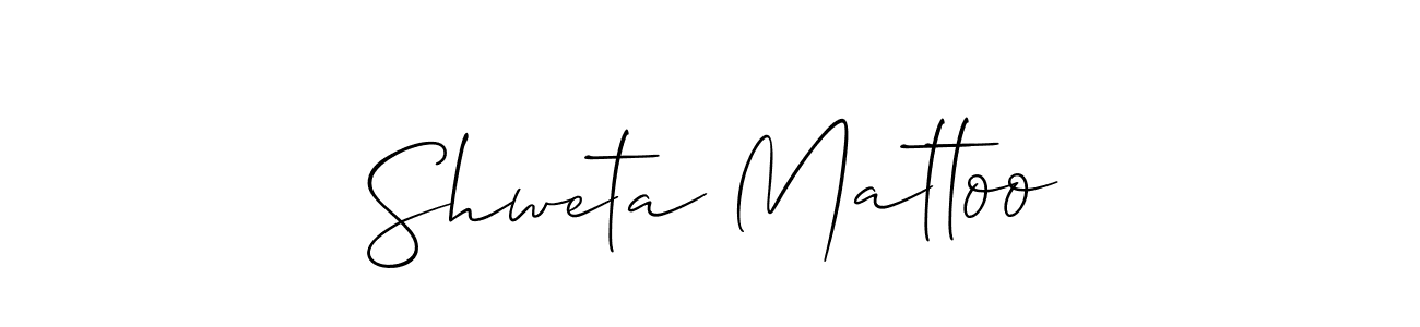 You should practise on your own different ways (Allison_Script) to write your name (Shweta Mattoo) in signature. don't let someone else do it for you. Shweta Mattoo signature style 2 images and pictures png