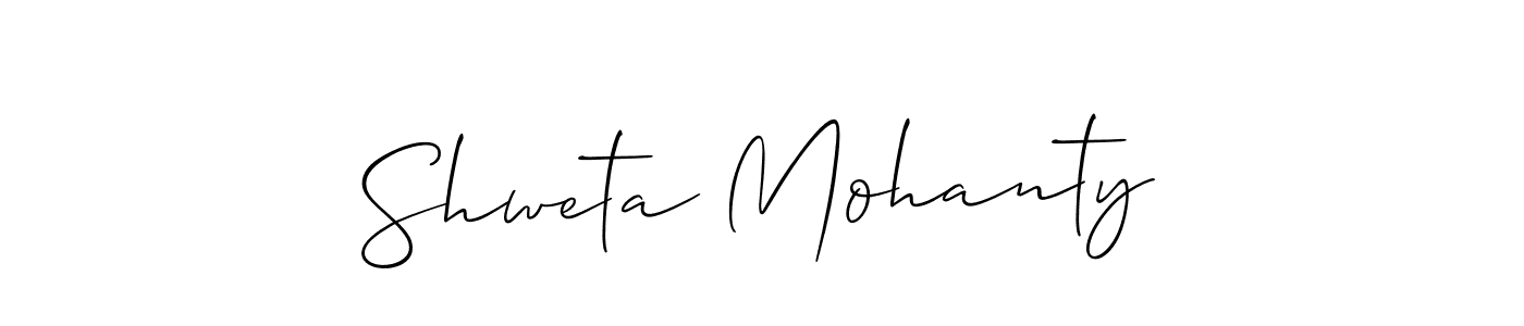 You should practise on your own different ways (Allison_Script) to write your name (Shweta Mohanty) in signature. don't let someone else do it for you. Shweta Mohanty signature style 2 images and pictures png