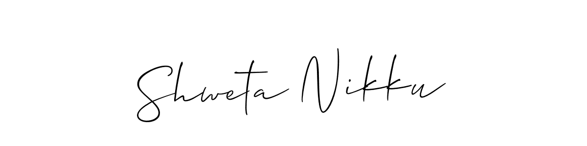 Also You can easily find your signature by using the search form. We will create Shweta Nikku name handwritten signature images for you free of cost using Allison_Script sign style. Shweta Nikku signature style 2 images and pictures png