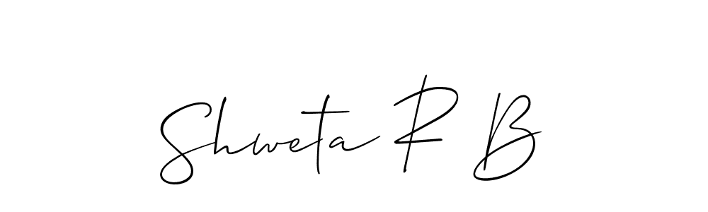 It looks lik you need a new signature style for name Shweta R B. Design unique handwritten (Allison_Script) signature with our free signature maker in just a few clicks. Shweta R B signature style 2 images and pictures png