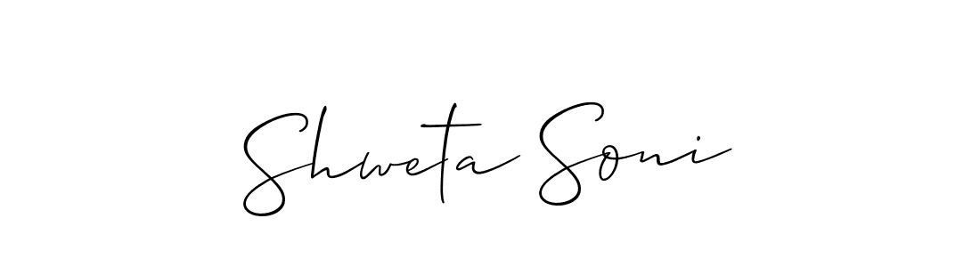 Make a beautiful signature design for name Shweta Soni. With this signature (Allison_Script) style, you can create a handwritten signature for free. Shweta Soni signature style 2 images and pictures png