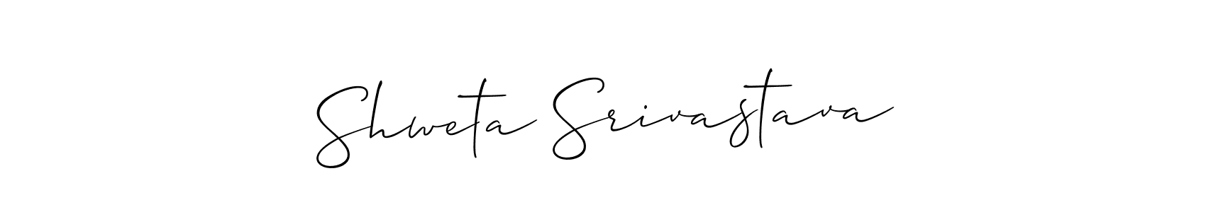 Create a beautiful signature design for name Shweta Srivastava. With this signature (Allison_Script) fonts, you can make a handwritten signature for free. Shweta Srivastava signature style 2 images and pictures png