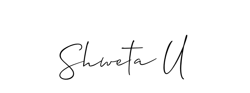 Shweta U stylish signature style. Best Handwritten Sign (Allison_Script) for my name. Handwritten Signature Collection Ideas for my name Shweta U. Shweta U signature style 2 images and pictures png