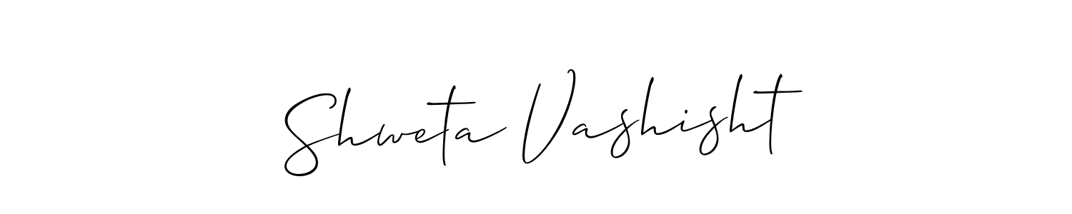 Make a beautiful signature design for name Shweta Vashisht. With this signature (Allison_Script) style, you can create a handwritten signature for free. Shweta Vashisht signature style 2 images and pictures png