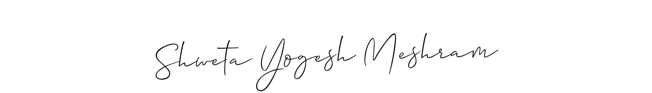 Make a short Shweta Yogesh Meshram signature style. Manage your documents anywhere anytime using Allison_Script. Create and add eSignatures, submit forms, share and send files easily. Shweta Yogesh Meshram signature style 2 images and pictures png